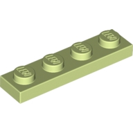 Lego destička 1x4, žluto zelená (6088525, 6172742)